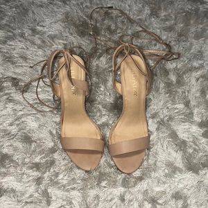 Lulu’s Tan Lace Up Heels